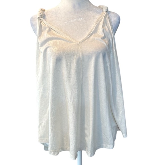 NWT By Anthropologie Shine Knot Flowy Tank‎ in Ivory Size Medium - Picture 4 of 11